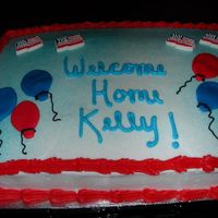 Welcome Home! Chocolate cake with buttercream icing/decorations/candies