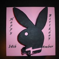 Playboy Bunny Cake Carved vanilla sponge bunny cake, filled with IMBC and raspberry jam. This one was suprisingly quick and easy to do!