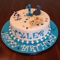 Naughty Puppies 1St Birthday Cake I made this cake for my nephew's birthday today, but had been drawing a complete blank all week about how I was going to decorate it....