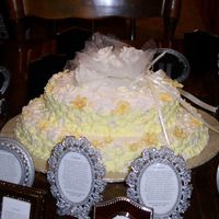 Bridal Shower Oval cake on Cake with basket waeve and gum paste flowers