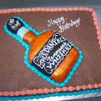 Jack Daniels Cake butercream, fondant, carved bottle