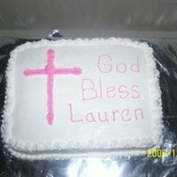 Baptism Cake Just a simple cake. Thanks for the ideas for cross!!! Worked out GREAT and was VERY easy!!