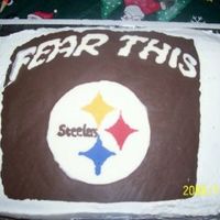 Sons 6Th Bday Cake I think if I ever HAD to make this again, I'd make a chocolate BC frosting and do just the plaque. It was my first chocolate transfer...