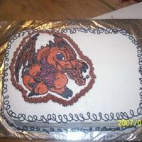 Twins 8Th Bday Cake this is a FBCT of some yu gi oh Baby Dragon thing. LOL chocolate cake with white chocolate pudding filling.