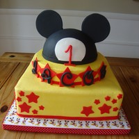 Mickey Cake this was inspired by several cakes here but one in particular which I can not find. So thank you to whoever it was! buttercream with...