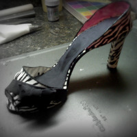 Zebra Stripe Gumpaste Shoe Gumpaste shoe. First shot at and am fairly pleased with the results. It was a lot of fun! Thanks for looking!