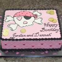 Pink Pirate Birthday Cake gold coin are plastic