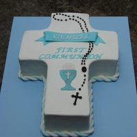 First Communion Cross Cake Thanks to the others who have done this cake in the past. Really great.