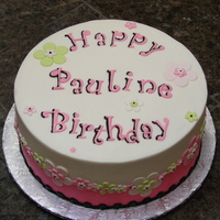 Birthday Cake 10 inch with frosting and fondant.