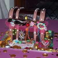 Chic Trashy Treasure Chest Three layers of 11" ganache filled chocolate mud were lovingly baked and decorated to form this........Chic Trashy Treasure Chest for...