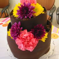 Chocolate Cake Chocolate cake with mocha buttercream filling, chocolate buttercream frosting and wrapped with plastic chocolate. I also used the extra...