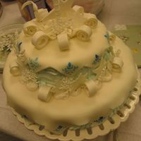 Course 3 Final Cake This cake was my Course 3 final and for a co-workers birthday. The 10" cake is a peppermint cake and the 6" is a chocolate fudge...