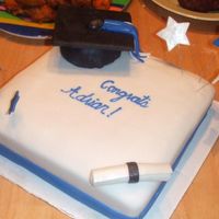 Adrians_Cake.jpg This is a cake I made for my nephew's highschool graduation. It is only my third cake, so please be kind! :) The cake is covered in...
