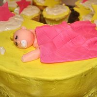 Closeup Of Sleeping Baby all free formed from fondant.