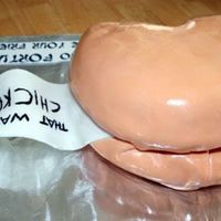 Fortune Cookie Birthday cake for a friend I'm fortunate to have - 'fortune' read "That wasn't chicken" Covered in MMF. Folds...