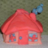 Cat In The Hat House fondant covered black forest cake with cherry filling,