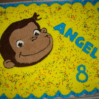 Curious George 80 ccc choclate, vanilla & strawberry with BC frosting