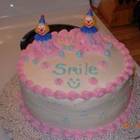 Practice Cake Lemon cake with buttercream frosting. I was practicing my clowns!