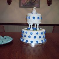 45Th Anniversary Cake I made this after only 3 weeks of classes. Before I discovered the Viva paper towel method. I used the drop flowers to cover imperfections...