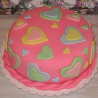 First Fondant Cake I saw this design on the Wilton website and I followed the instructions and I did it for my friend baby shower.