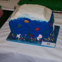 Fishbowl My 12 year old son made this cake for our town festival cake contest this weekend. We had 8 different cakes going and his was the last one...