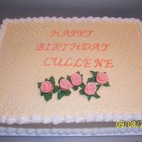 Birthday Cake This was the first time trying the Duff roses, I really like them. I think they turned out pretty. This cake was for our Pastors Wife. She...