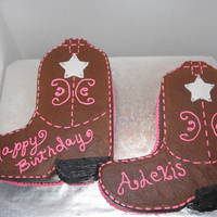 Cowboy Boots These are boots made for a pony party. buttercream fondant stars to look like sheriff badges. Just cut the boots out of a 11X19 rect. cake...