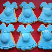 Baby Shower Boy Bump Or Baby Belly Dress Cookies NFSC with rolled Fondant & RI details. I cut the cookie then made a little ball of dough to stick on before baking. Then I had to...