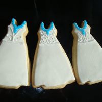 Bride Wedding Dress Bridal Shower Cookies NFSC covered with fondant and antionia74's RI. Real wedding dress had a blue v-neck to match the brides dress. I wanted to try out...