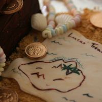 Treasure Map This goes with the treasure chest cake picture. It's fondant then I aged it by painting with vanilla.