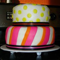 My First Wedding Cake This is my first wedding cake. It is my gift to the bride and groom. The main dessert is a chocolate fountain, but she had a cake topper...