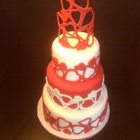 Heart Wedding Cake ok, so I was just playing around and decided to try my frist wedding cake; a dummy cake, fashioned after one in Squires Kitchen Wedding...