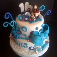 16Th Birthday Cake This was my first paid cake, for a Co-worker's daughter. Fondant covered, fondant accents, 50/50 bow. WASC cake with cream cheese...