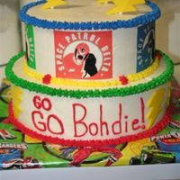 Harrington Birthday Power Ranger cake - all buttercream with edible images. I put some power ranger figures on the top when I got to the party.