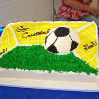 Crestdale Soccer Inspired by a cake by Carla's Cake Creations out of Texas. I love to look at her website! Lot's of mistakes, but it was 2:00 in...