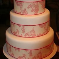 Wedding 1 Bride brought me this ribbon! I love it! Cake got a beautiful red rose topper at the site, however, I left my camera on the kitchen table...