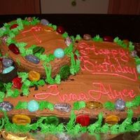 Archaeological Dig Cake mother wanted a chocolate cake with icing that looked like drit since her daughter wanted to grow up to be an Archaeologist..so this is...