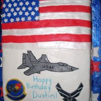 Air Force Birthday Cake I am a beginner in cake decorating. I used marshmallow fondant to cover the cake. I used a sharp blade to cut the plane out of fondant, I...