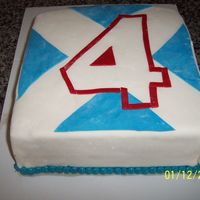 Number 4 Butter cake with raspberry filling. MMF for accents as well!