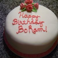 18Th Birthday Cake This was a white velvet butter cake with buttercream filling. The roses were made from fondant. It was my first attempt at writing on a...