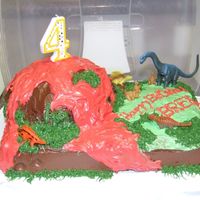 Volcano Cake My son wanted a volcano cake. I used Betty Crocker Bake 'n Fill dome pan to make the volcano. Inside the volcano was whipped cream. I...