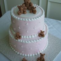 Teddy Bear Cake I made this for a woman's baby shower. She was having a little girl.
