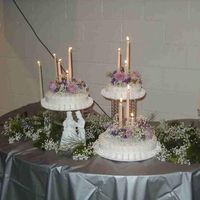 Amber's Wedding Cake This was made for a minister's daughter. The idea is from a Wilton design and the swirls are royal icing. I also made 6 half sheet...