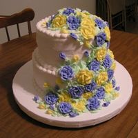 Catherine's 80Th Birthday Cake This was made for a woman's 80th birthday party, all done in buttercream.