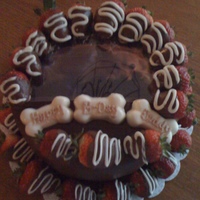 Dog Cake I made this cake for a friend. It is of hard to tell, but I have a picture of the dog on the cake that is laminated.