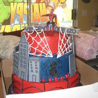 Spiderman Cake Insipired by one of the cc members but can't remember who. My client really loved this cake.