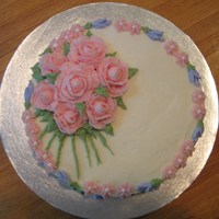 First Rose Spray First attempt at roses on a cake