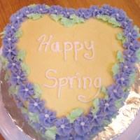 Happy Spring Heart shaped cake with drop flowers