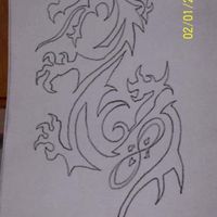 Dragon Cake Template This was the the template used to make my Dragon Cake. It is a blown up pic of the tattoo the bday girl had gotten.