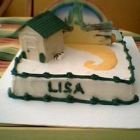 Wizard Of Oz Other side of Mother/Daughter birthday cake. Daughter side is money-themed; mother's side is Wizard of Oz. House molded out of white...